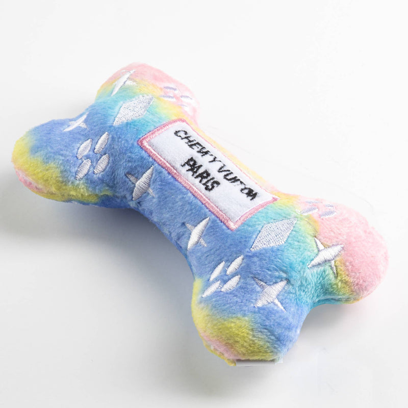 Pink Ombre Chewy Vuiton Bone Squeaker Dog Toy: Large