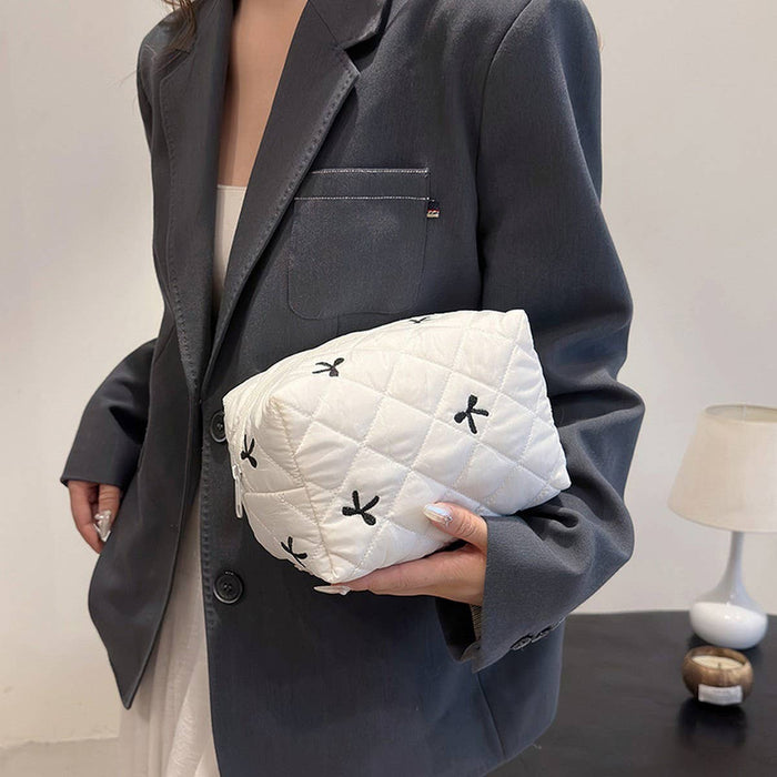 Bow Knot Cosmetic Bag in White