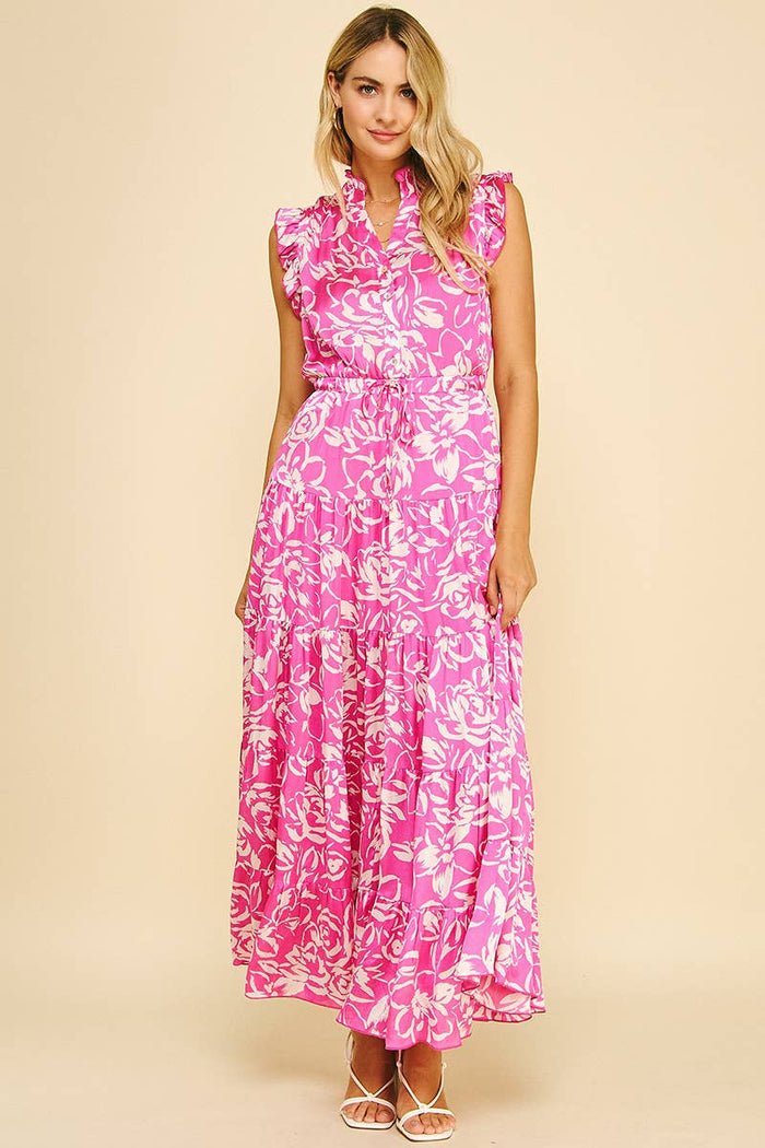 Floral Maxi Dress in Pink