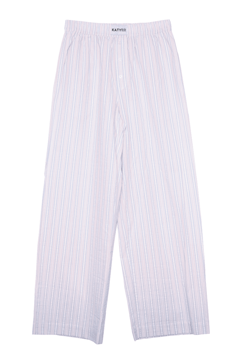 Striped Soft Boxer Pants in Light Pink and Blue