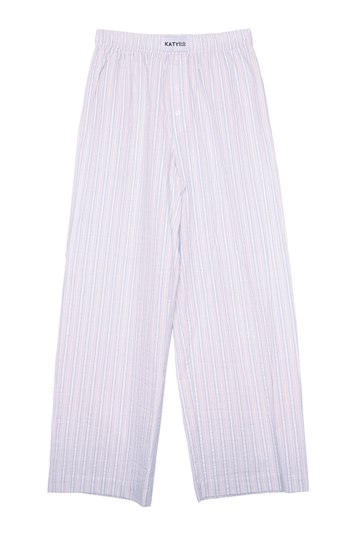 Striped Soft Boxer Pants in Light Pink and Blue