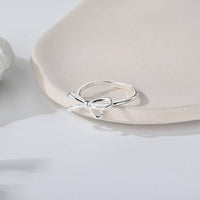 Bow Tie Stacking Ring in Silver