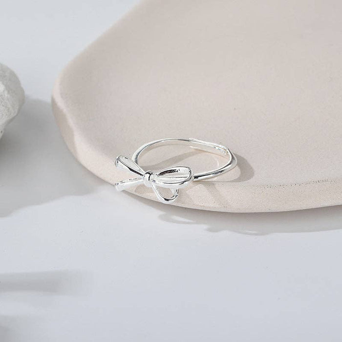 Bow Tie Stacking Ring in Silver