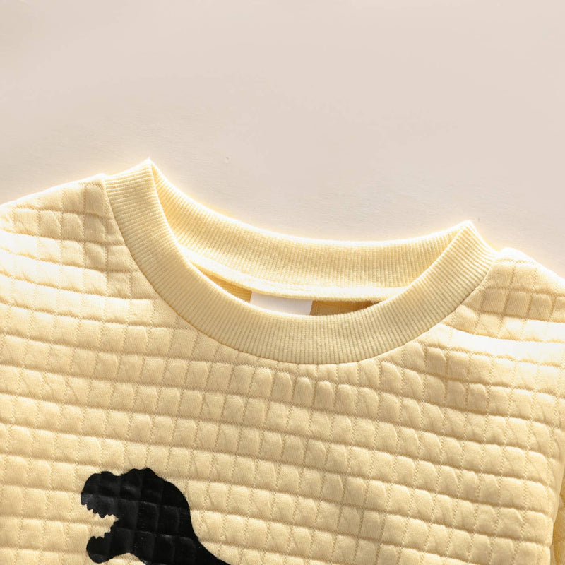Dinosaur Textured Pullover in Cream