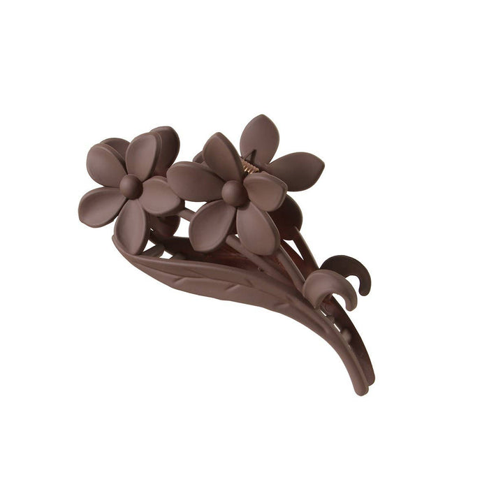 VINTAGE FLOWER HAIR CLAW CLIP: BROWN