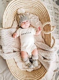 hi. Pebble Brown Hand Knit Beanie Hat