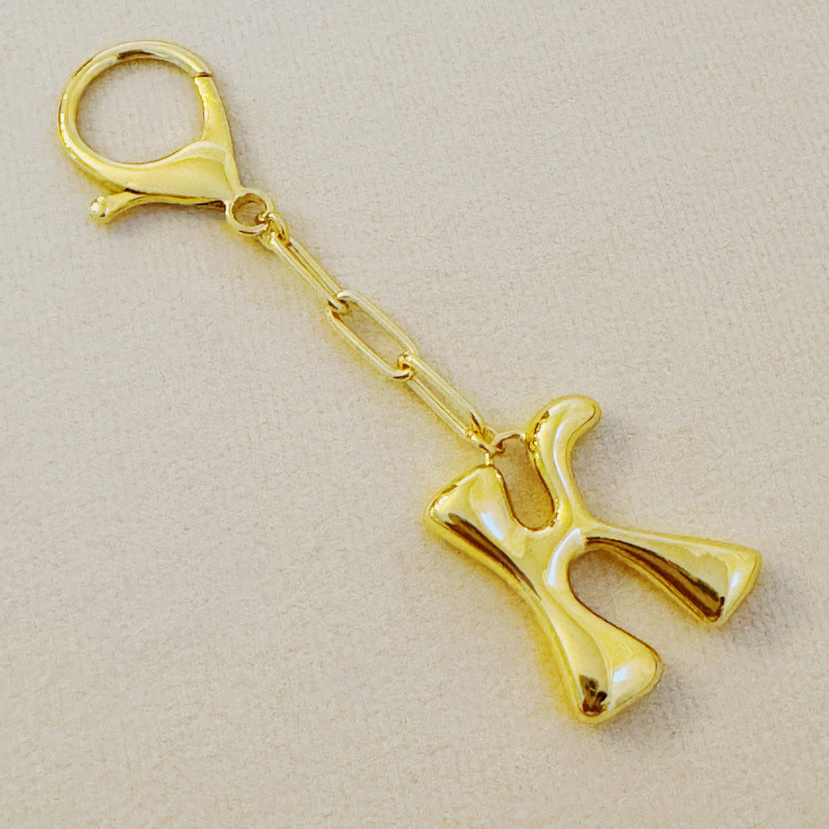 Whimsy Balloon Letter Initial Bag Charm: K