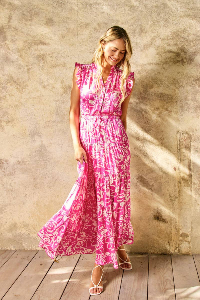 Floral Maxi Dress in Pink