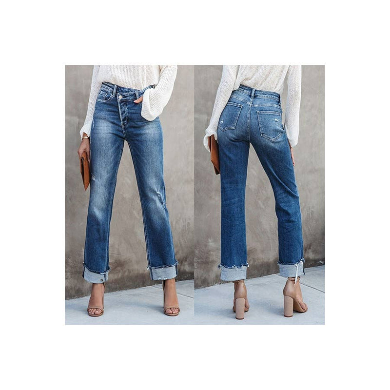 Urban Washed Out Straight Blue Denim Jeans
