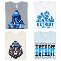Detroit Lions Blue Beanie T-Shirt in White