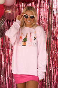 Champagne Crewneck in Pale Pink