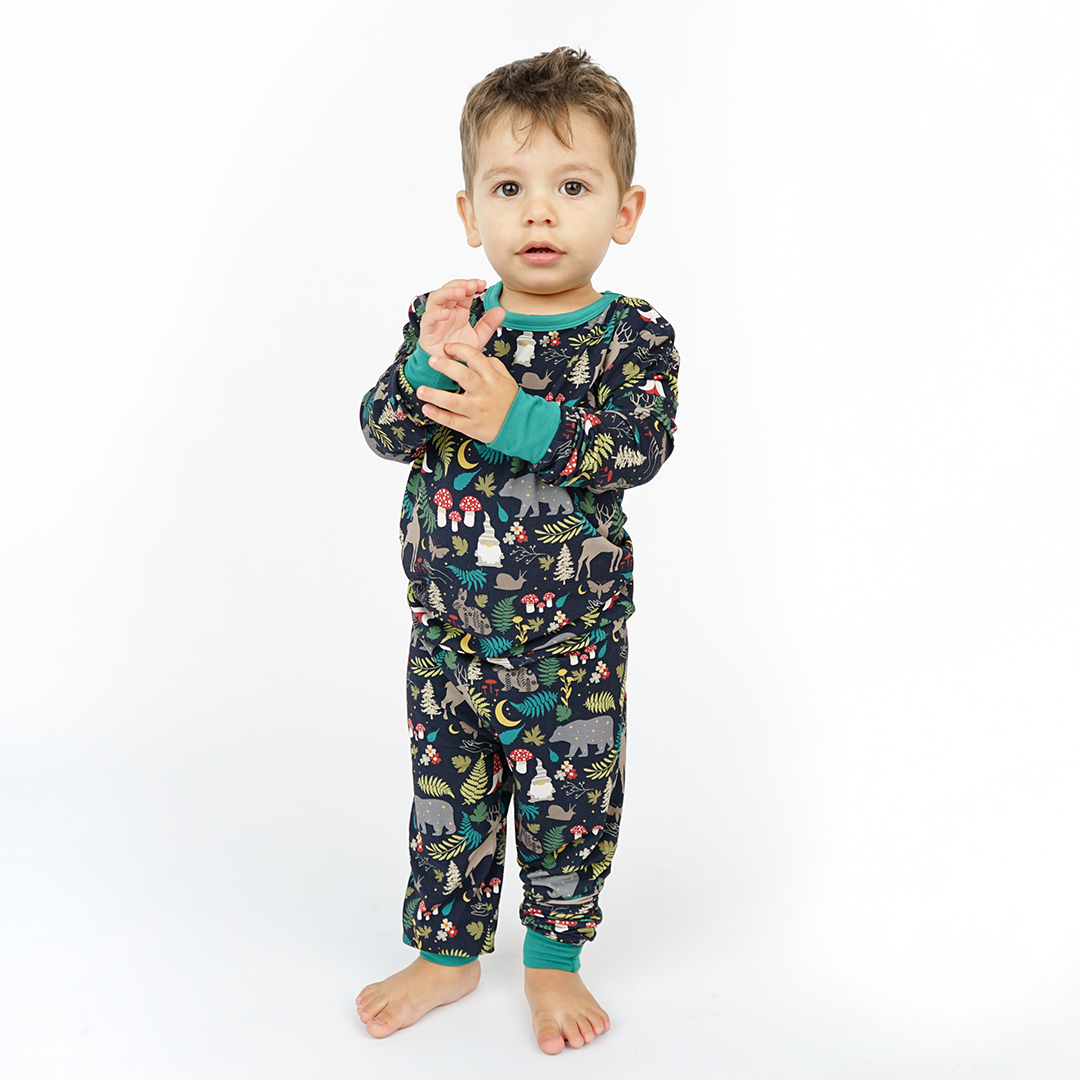 Night Forest Kids Long Sleeve Pajama Set