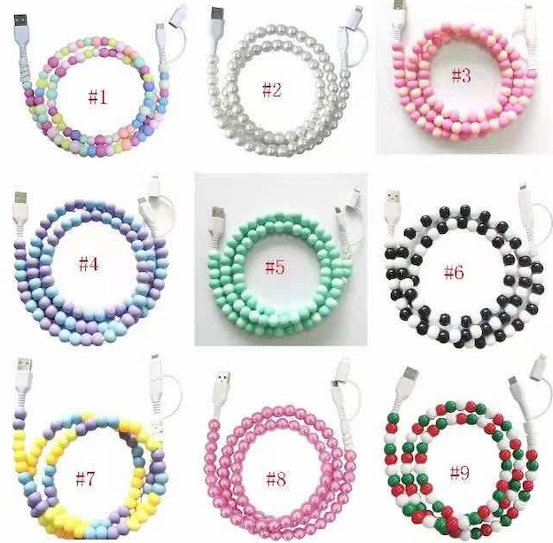 Colorful Beaded Phone Charging Cable