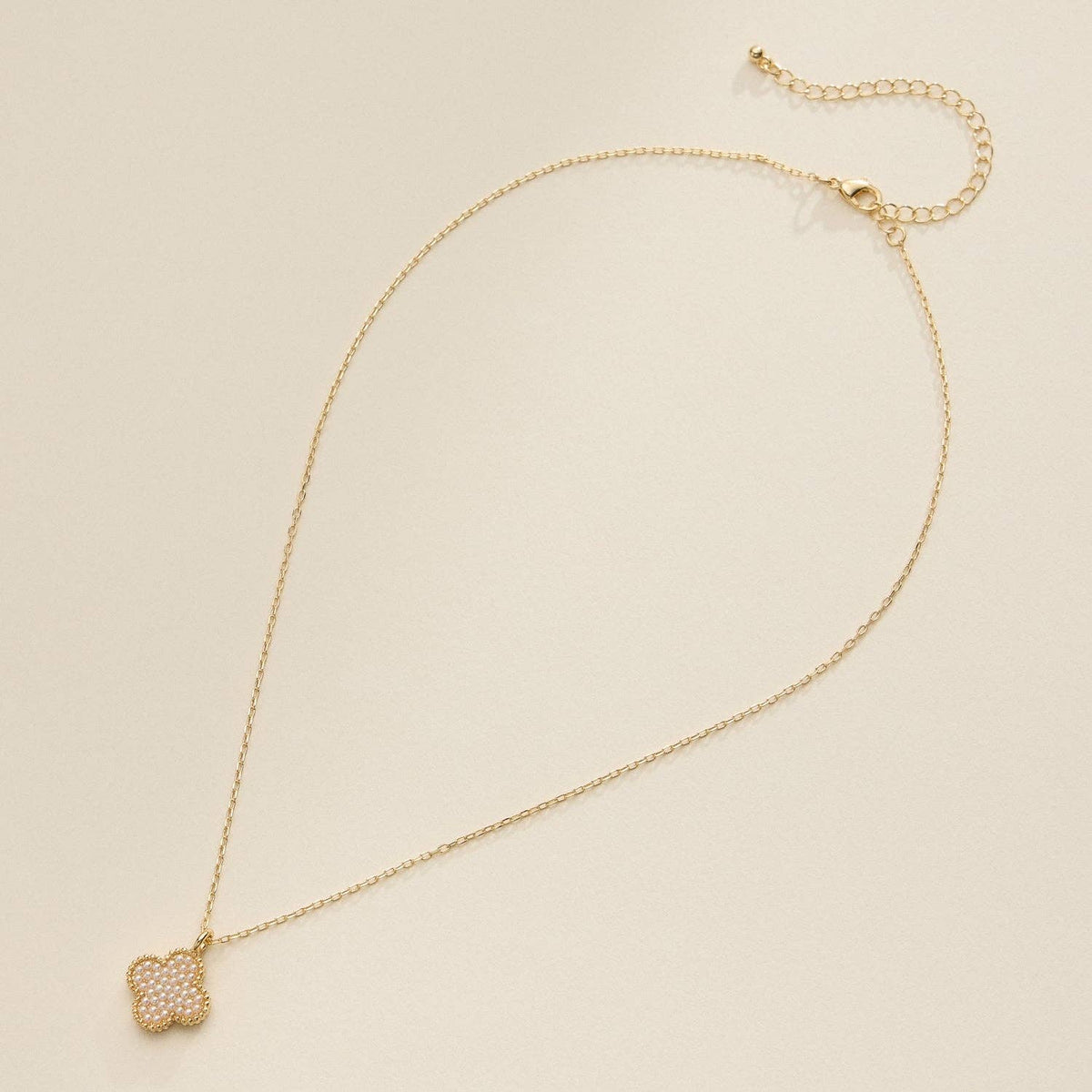 Gold Pendant Necklace with Delicate Beaded Accents