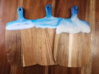 Ocean Waves With Resin Design on Black Walnut Cutting Board