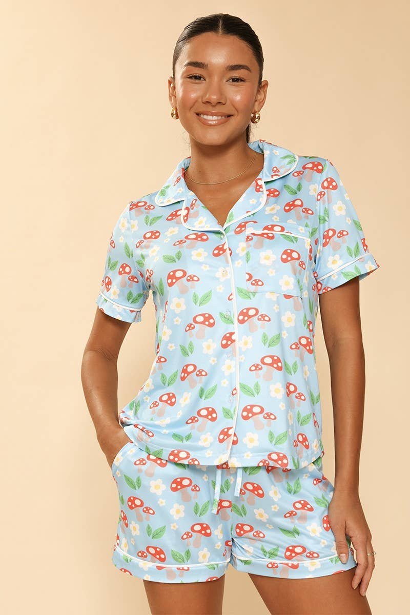 Mushroom Field Two-Piece Pajama Set