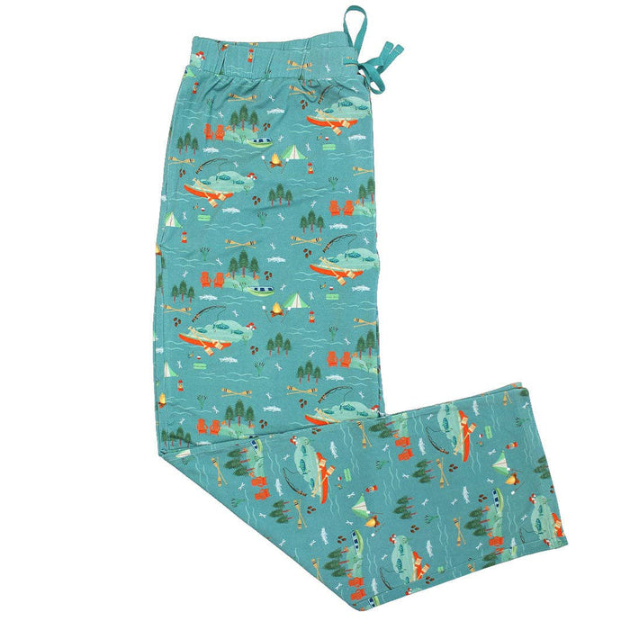 Lake Life Jump in the Lake Adult Bamboo Pajama Lounge Pants in Blue