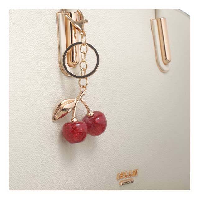 CHERRY CHARM SATCHEL: KHAKI