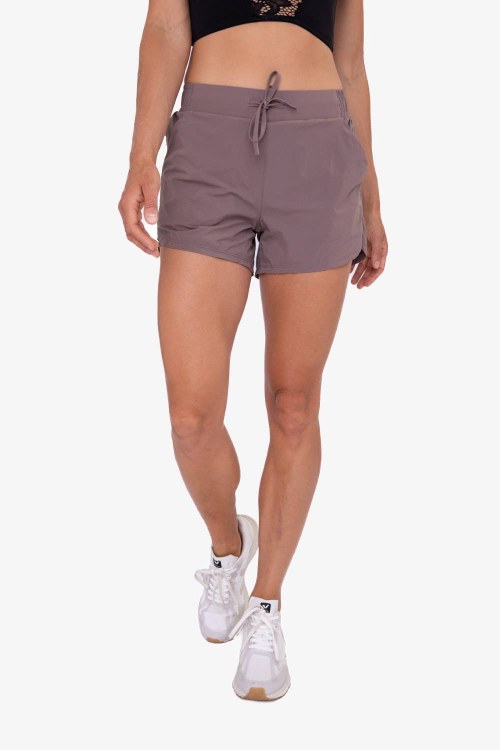 Lined Athleisure Shorts in Light Cocoa