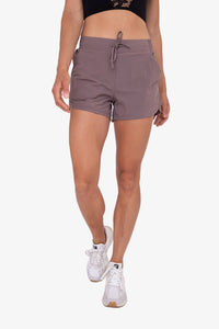 Lined Athleisure Shorts in Light Cocoa