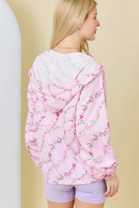Floral Printed Windbreaker Jacket