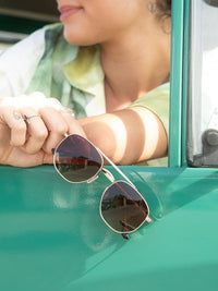 Matte Gold With Tourtise Tips, Polarized Sunglasses
