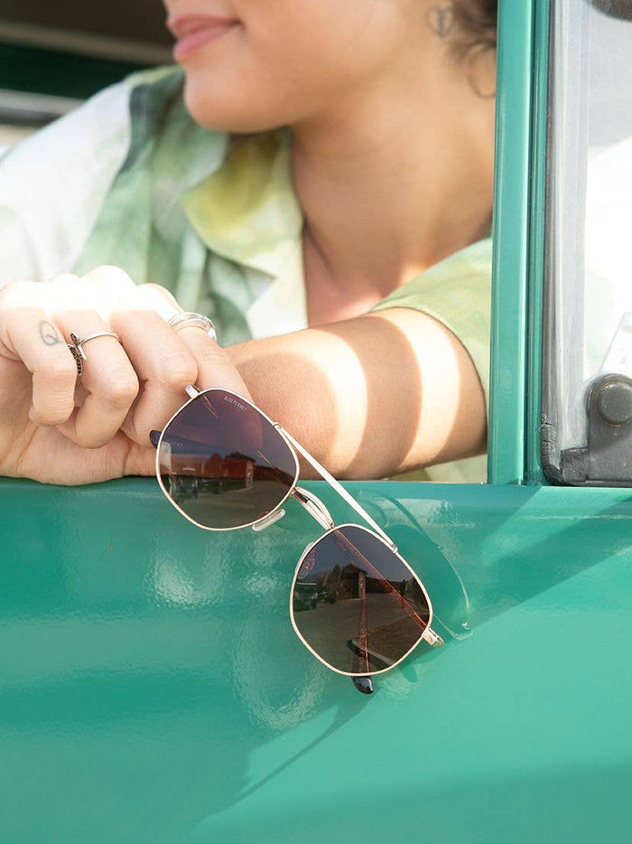 Matte Gold With Tourtise Tips, Polarized Sunglasses