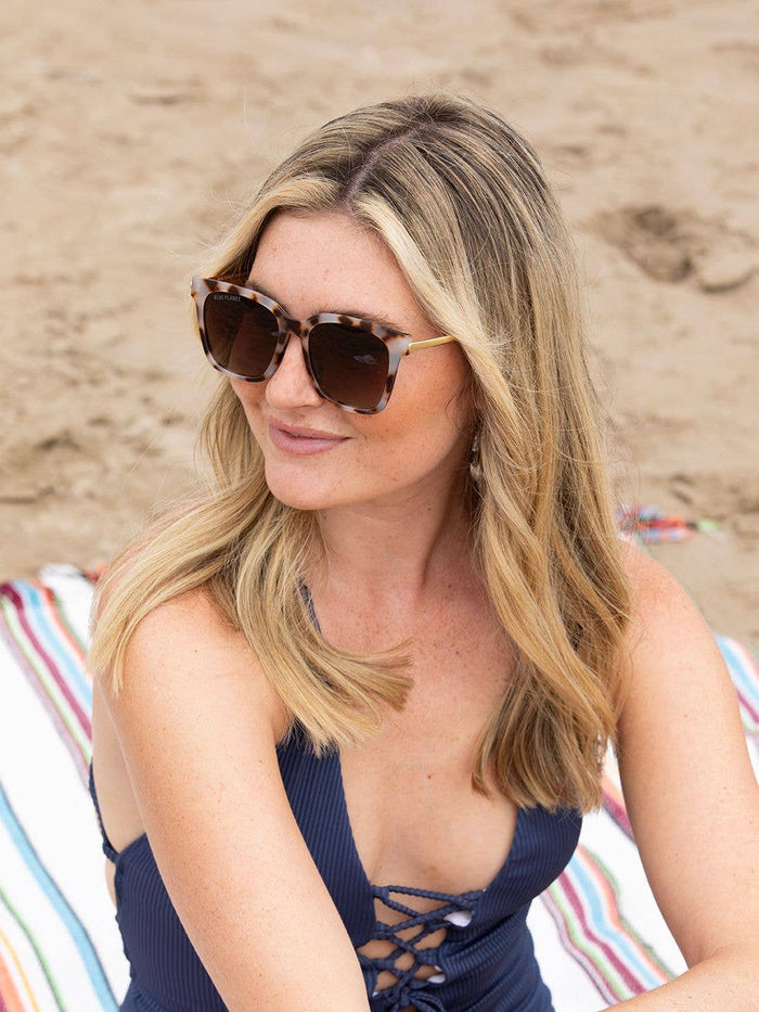 Ivory Tort + Gold Polarized Sunglasses
