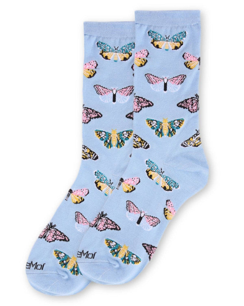 Butterfly Crew Socks in Blue