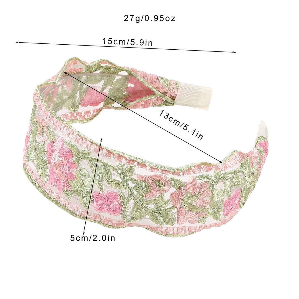 Flower Headband in Green/Pink