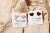 Fuzzy Pink Heart Studs