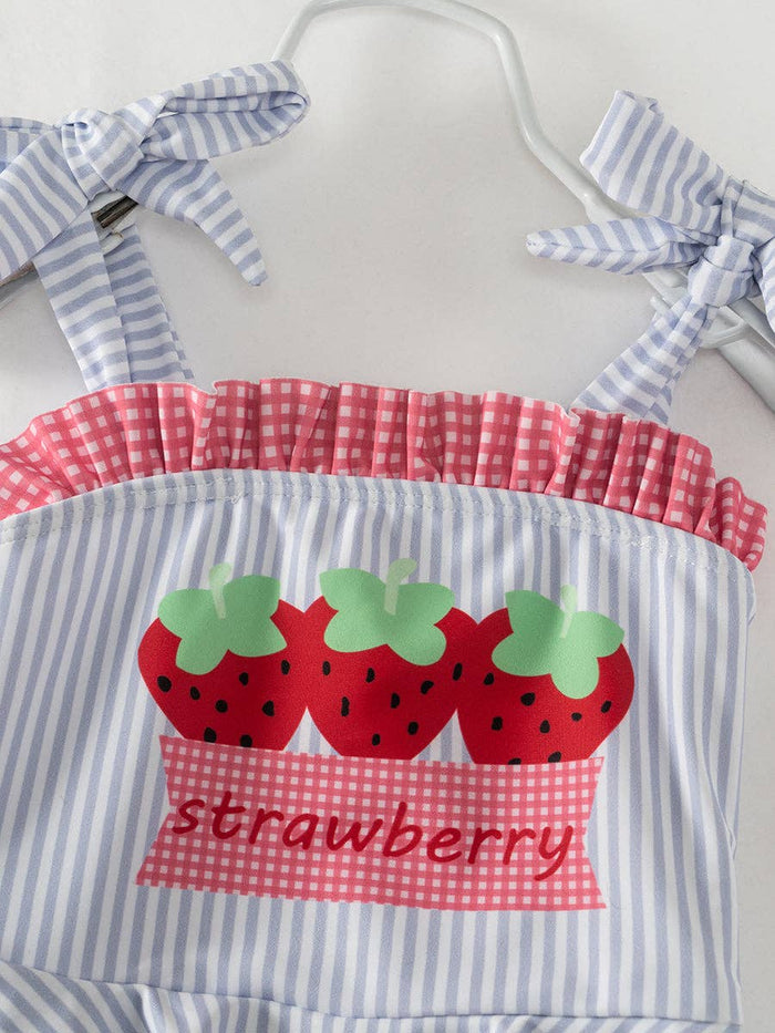 Strawberry Ruffle Kid's One Piece Swimsuit