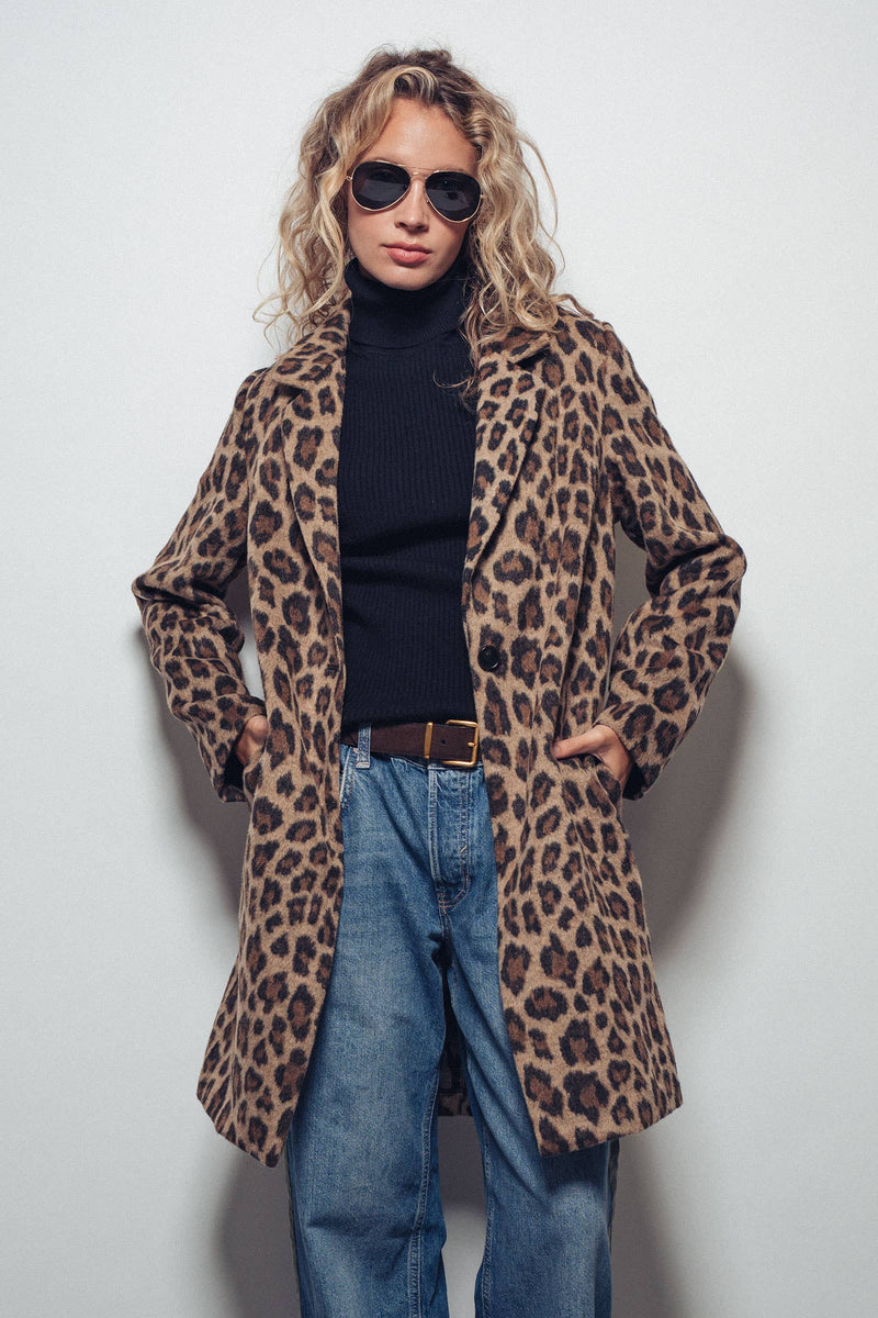 * Leopard Print Oversized Statement Coat