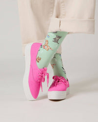 Dog Bamboo Crew Socks in Mint