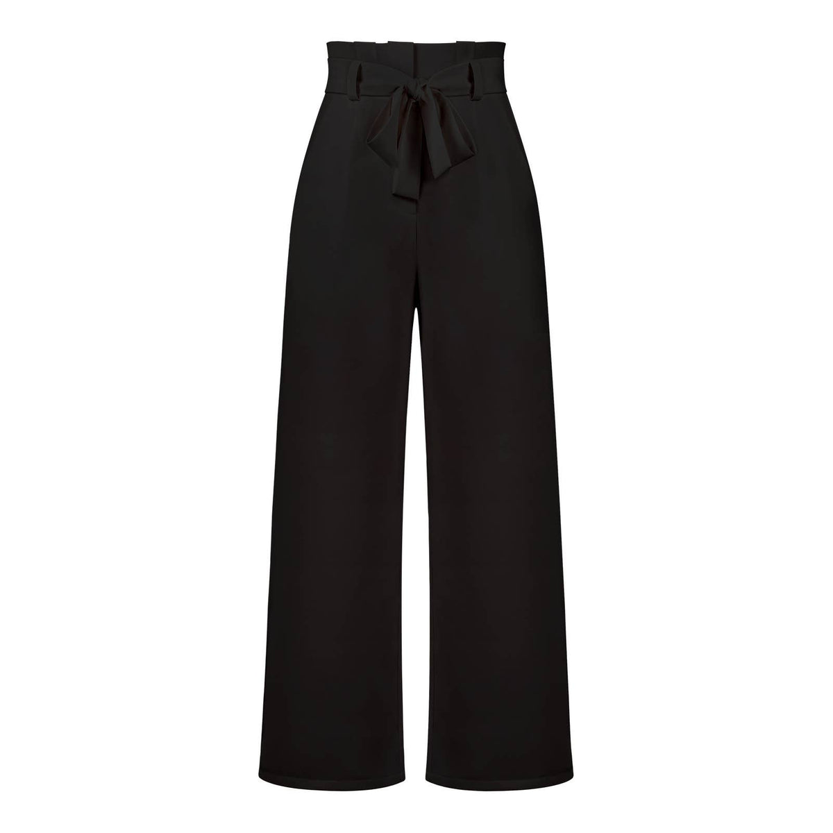 Casual Wide-Leg Trousers in Black