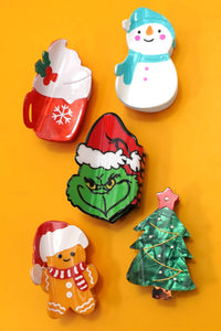 CHRISTMAS HAIR CLAW CLIPS: HOT CHOCOLATE
