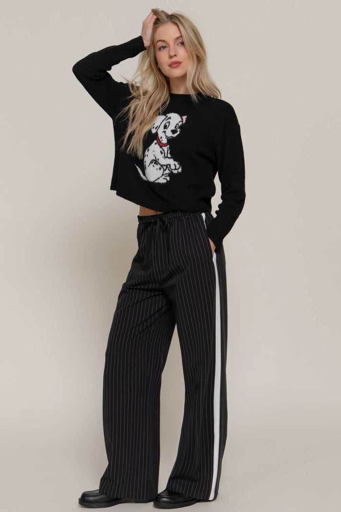 Stripe Long Pants with Drawstring
