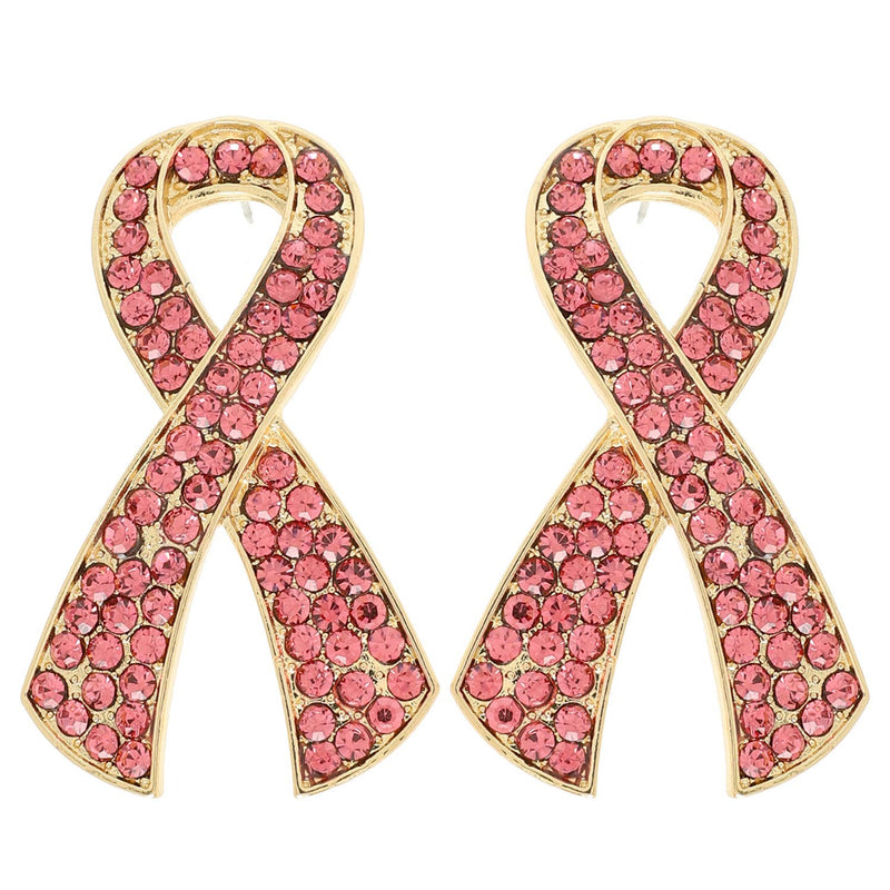 Breast Cancer Awareness Ribbon Earrings
