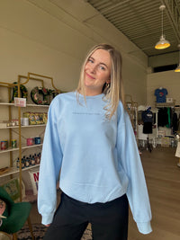 The Beach Is Self Care Sweatshirt in Blue