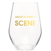 About to Make A Scene Stemless Wine Glass