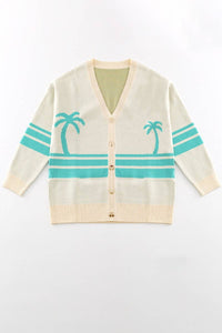 Ocean Sunset Knit Cardigan in Teal