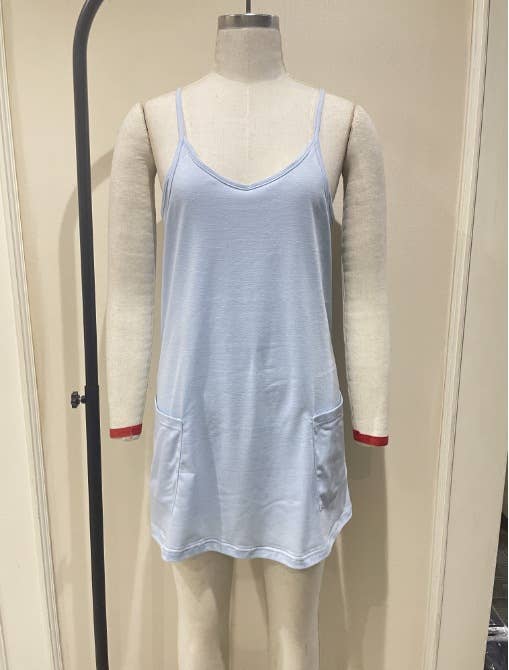 Sleeveless Tennis Mini Dress with Built in Romper Lining: Black