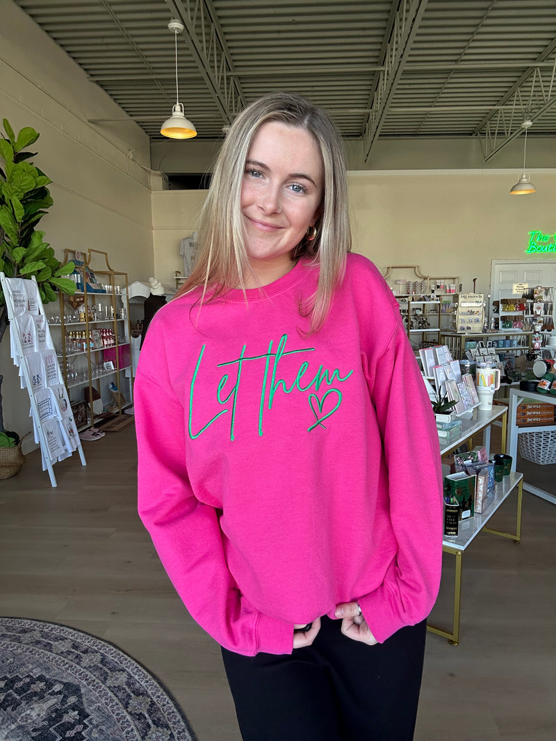 Let Them Crewneck in Reverse Watermelon