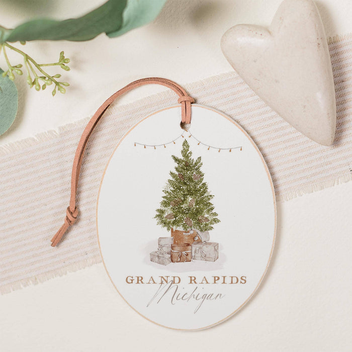 Grand Rapids Evergreen 5” Christmas Oval Ornament