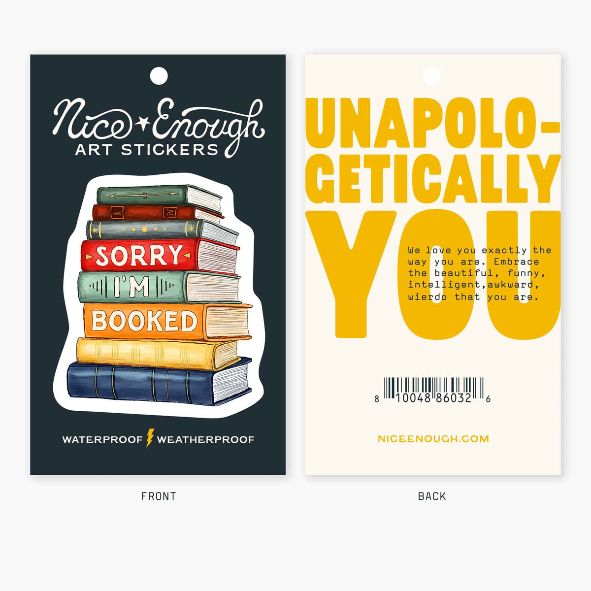 Booked - 3" Art Sticker: No Barcode
