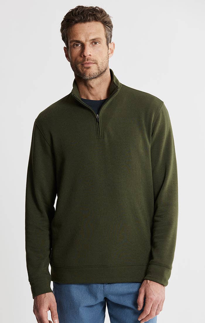 Soft Touch Fleece Quarter Zip Pullover in Hunter
