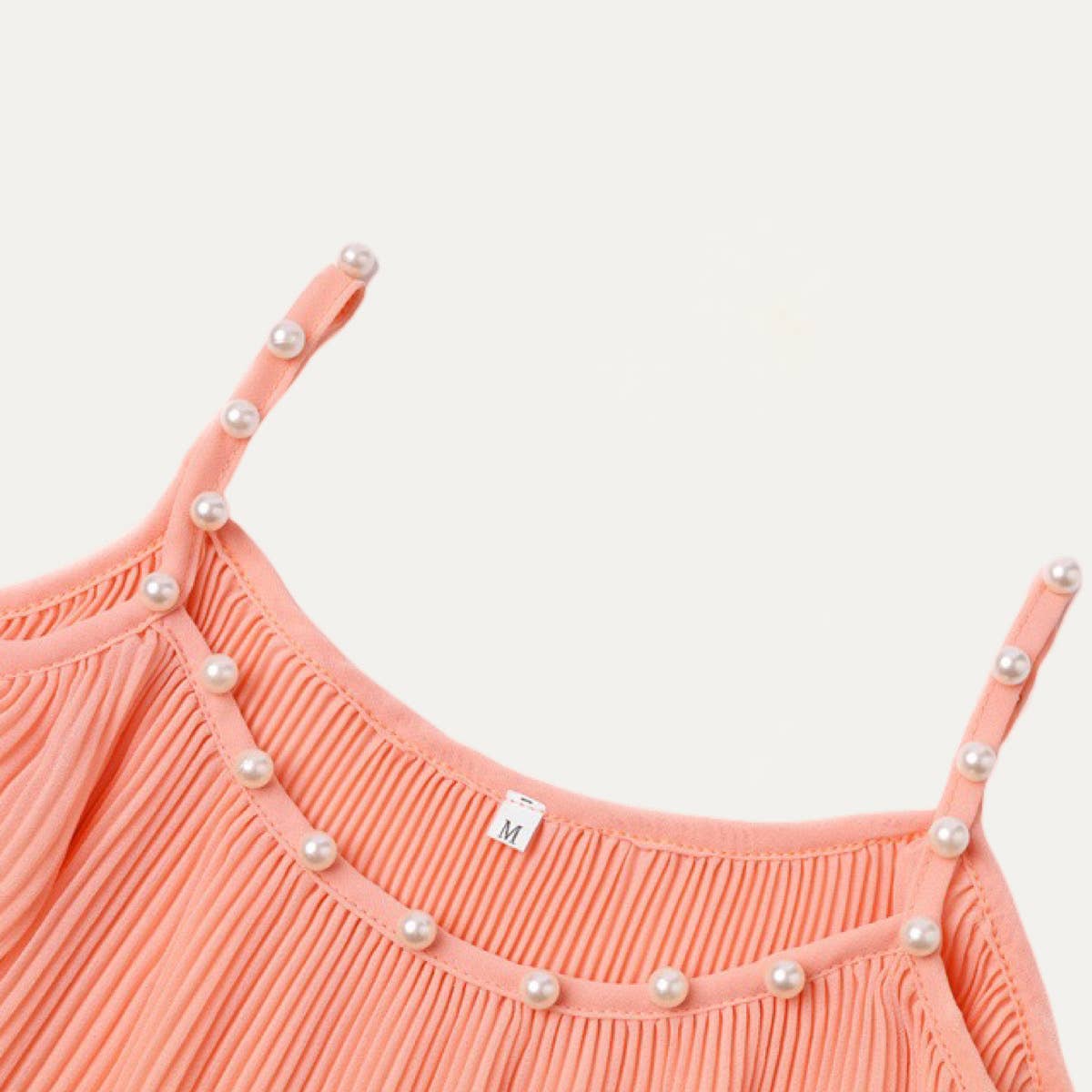 Pearl Tiered Sleeveless Cami Top in Salmon