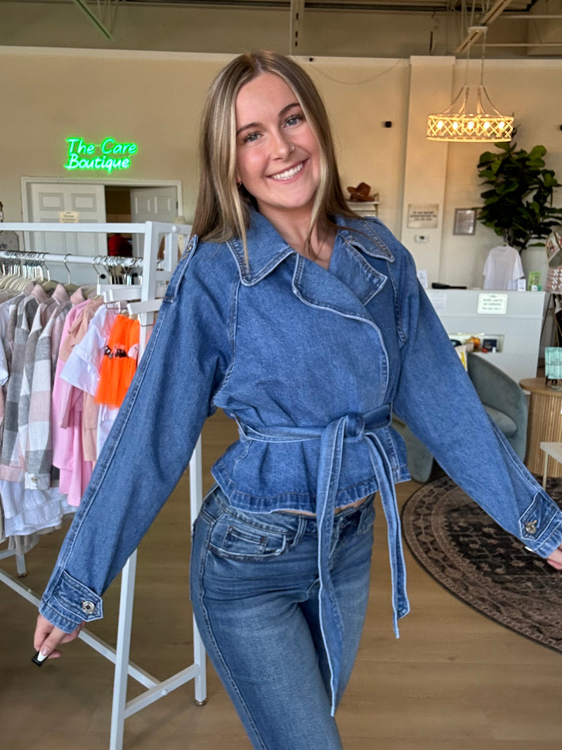 The Denim Trailblazer Trench Coat