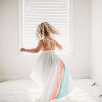 Pastel Rainbow Halter High-Low Dress