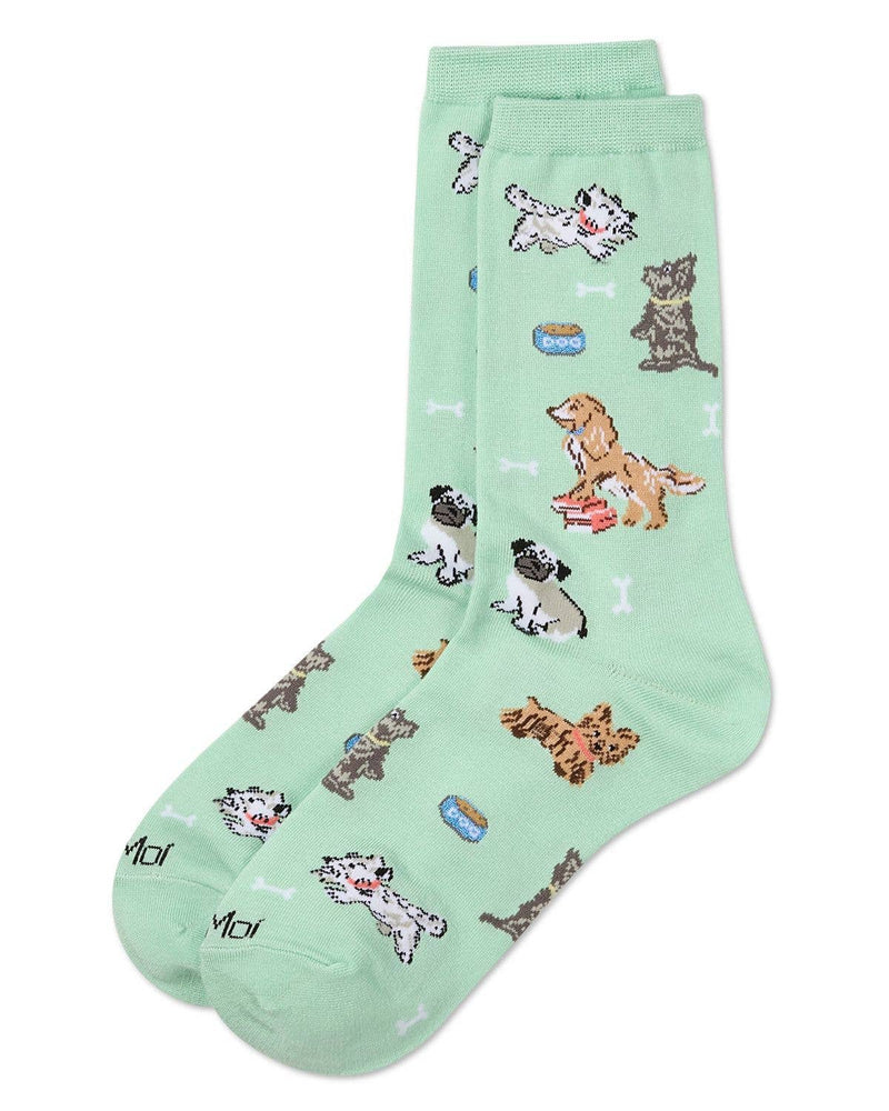 Dog Bamboo Crew Socks in Mint